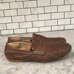 Gucci Shoes Mens Size 12 Leather Loafers Driving Moccasins Made in Italy GG